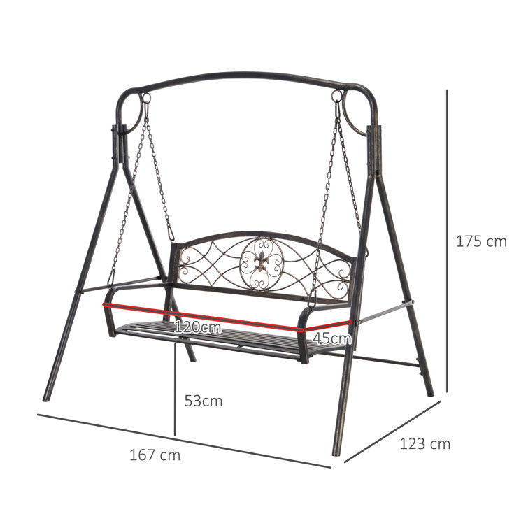 Sol 27 Outdoor Gartenschaukel für 2 Personen aus Bronze